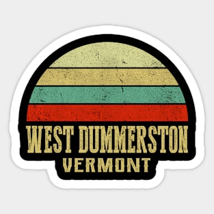 WEST DUMMERSTON VERMONT Vintage Retro Sunset Sticker